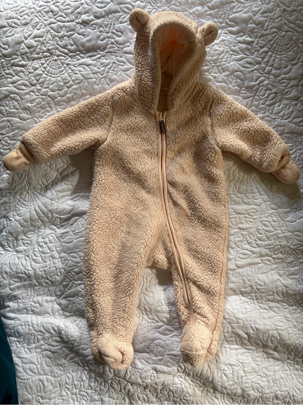 H&M Light pink Teddy Fleece Romper / 3-6 months